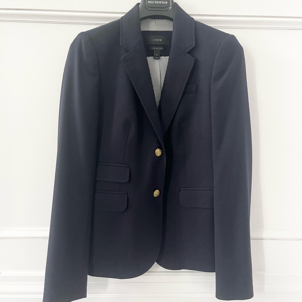 J. Crew Navy Blue Wool Blazer - Picture 2 of 9